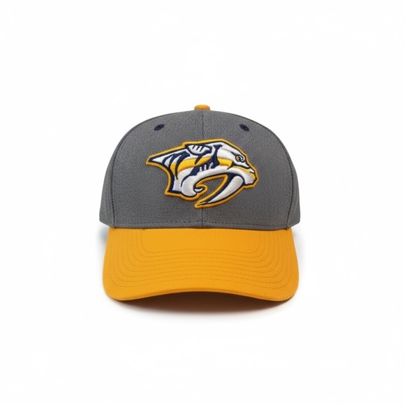 new Adidas ★ Nashville Predators NHL Baseball Cap Hat ★ Yellow Heather Grey ★ OS - Picture 2 of 14